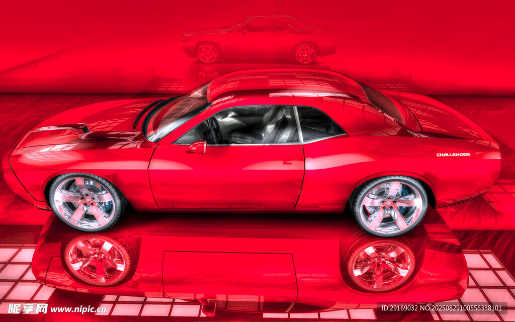 红色酷炫跑车展示