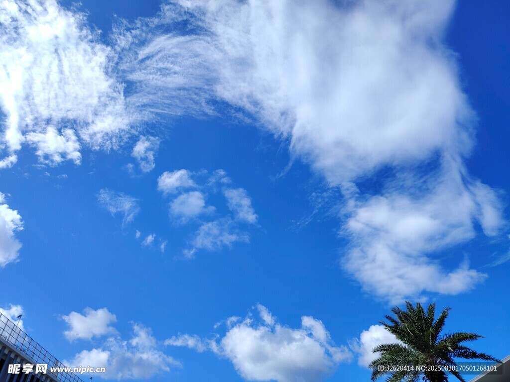 蓝天飘白云