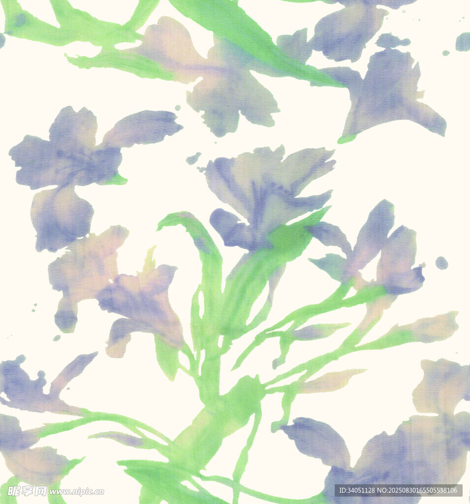 水彩花卉图案背景纹理