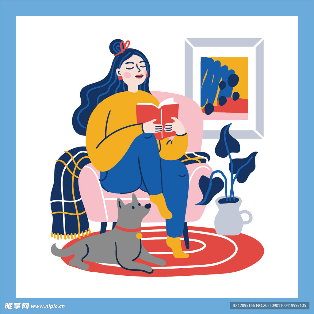 女子惬意阅读时光