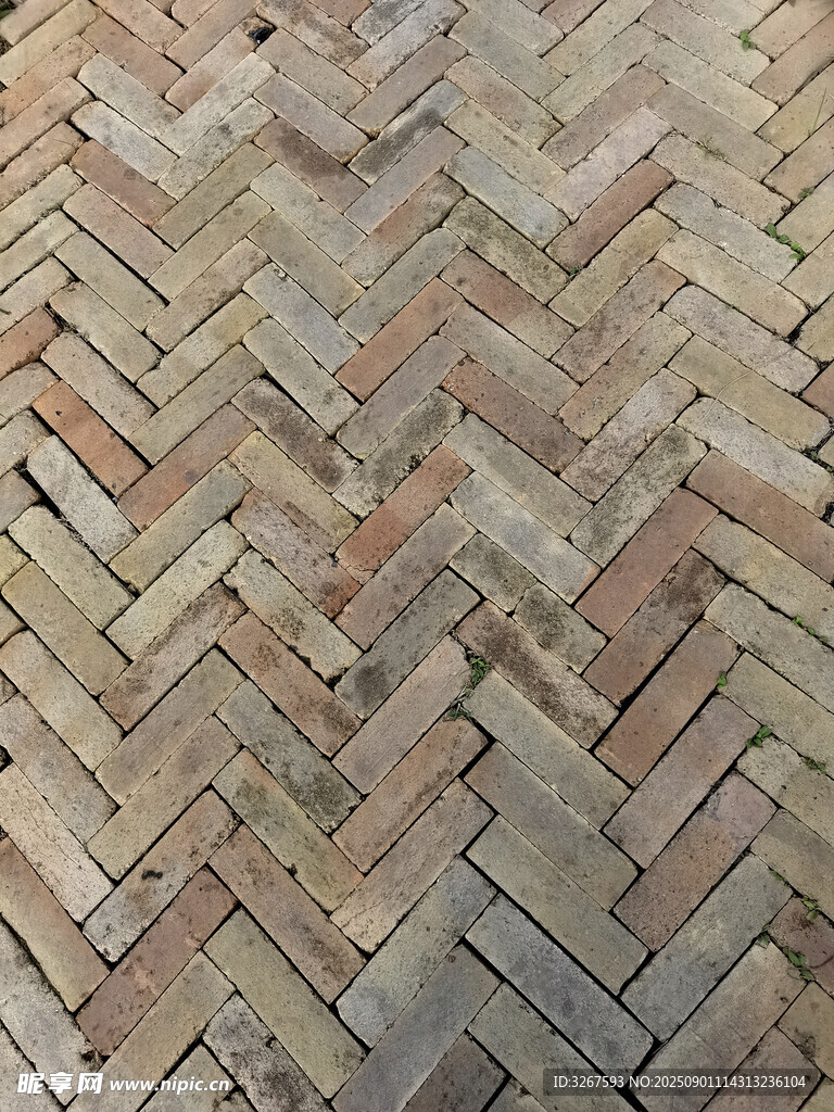 人字形拼贴砖块纹理