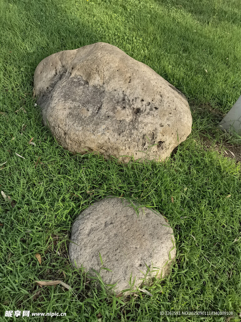 草地上的石头