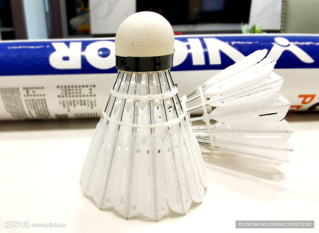 白色羽毛球及羽球用品