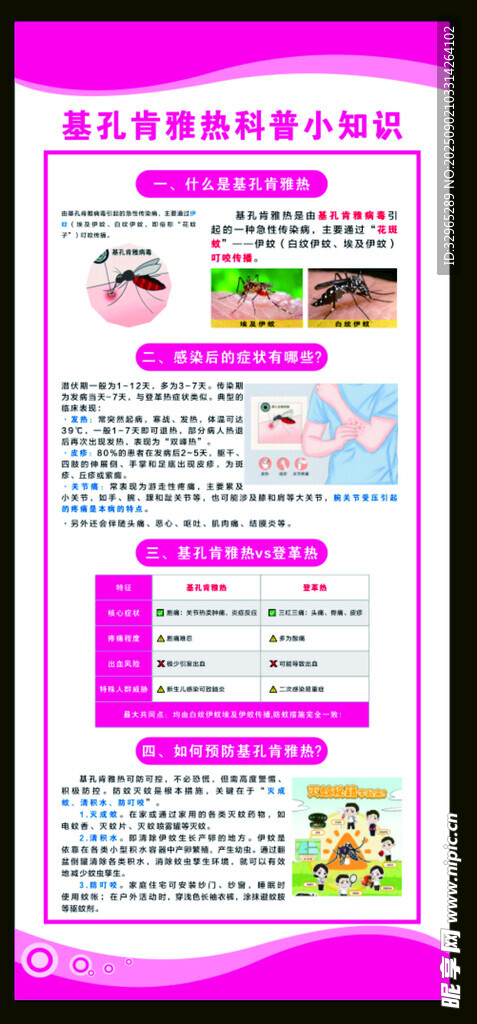 基孔肯雅热 科普小知识 展架