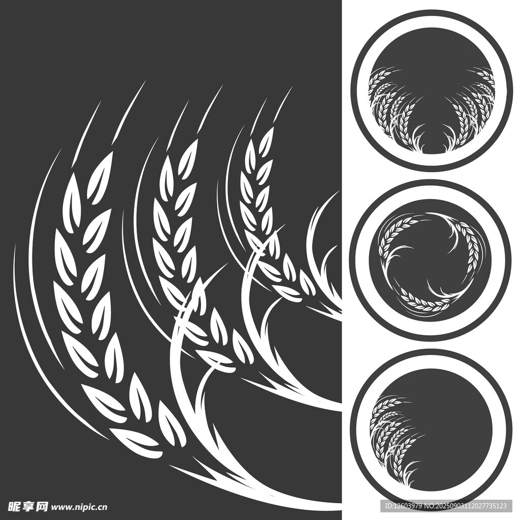 麦穗图案设计元素