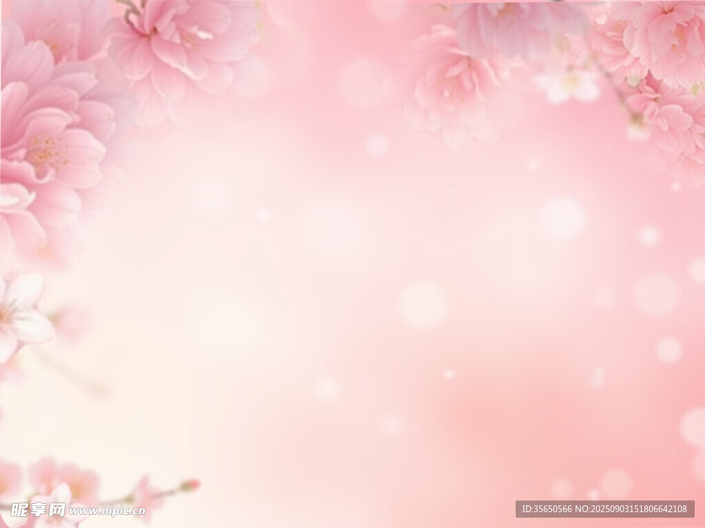 浪漫粉色樱花梦幻背景图