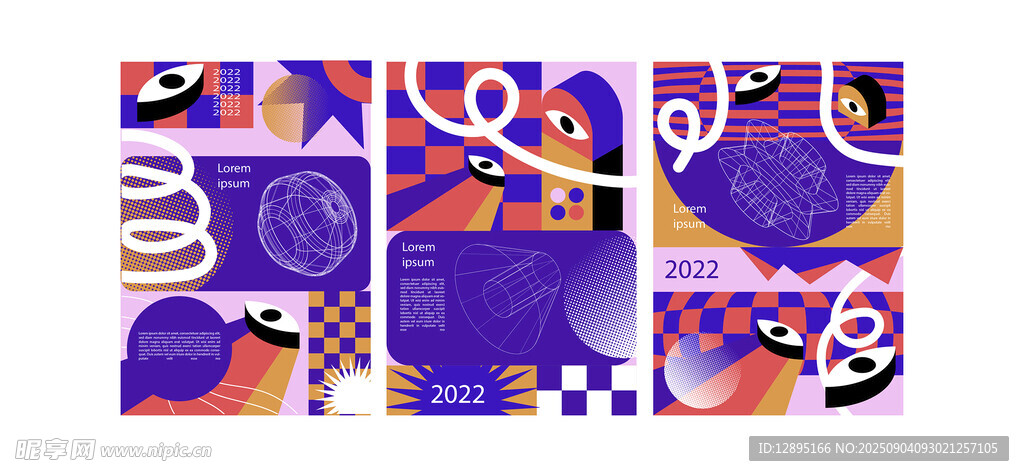 多彩抽象图案装饰画设计