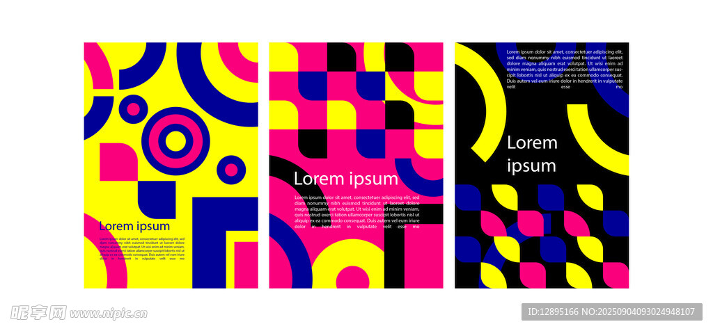 多彩几何抽象图案设计