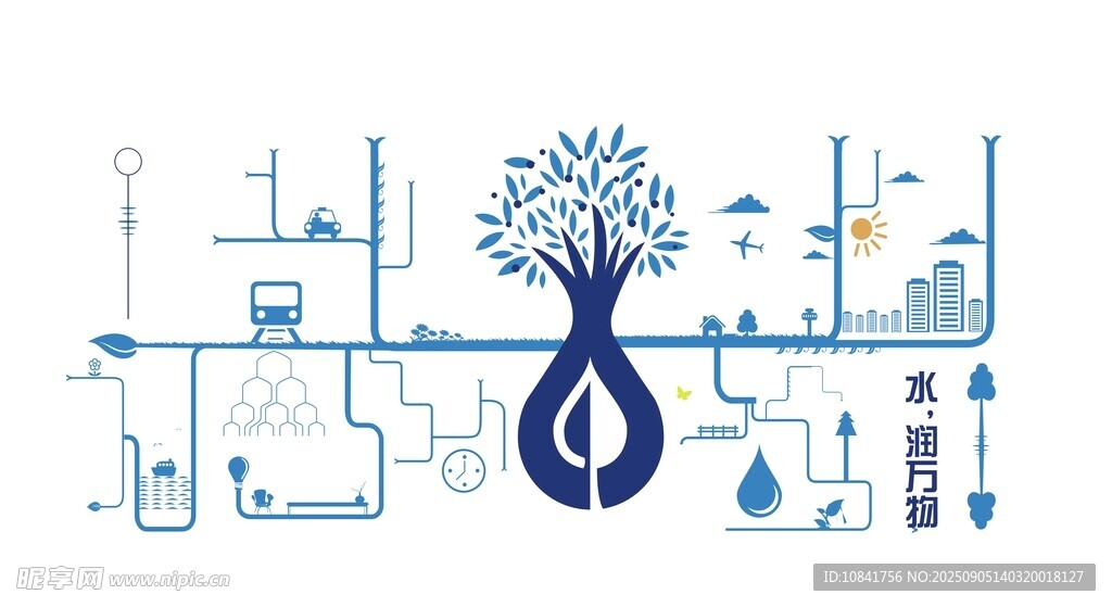 科技与自然融合概念图