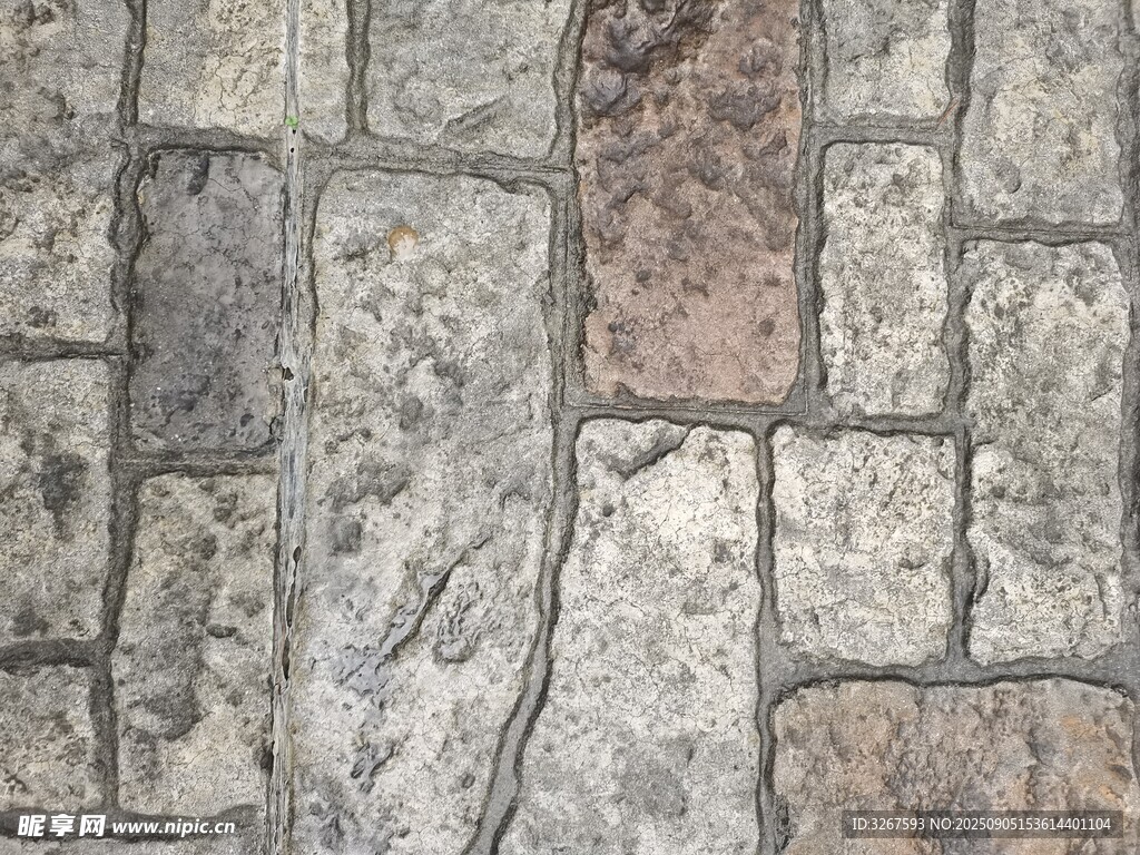 复古石砖地面纹理