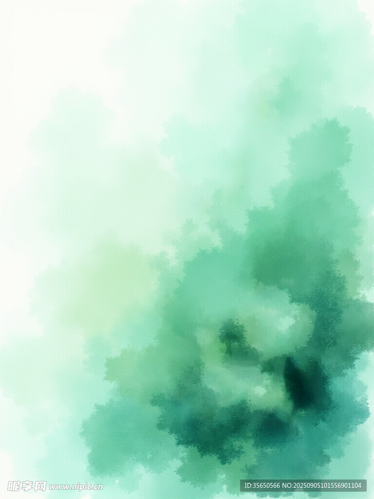 淡绿色水彩抽象背景画面