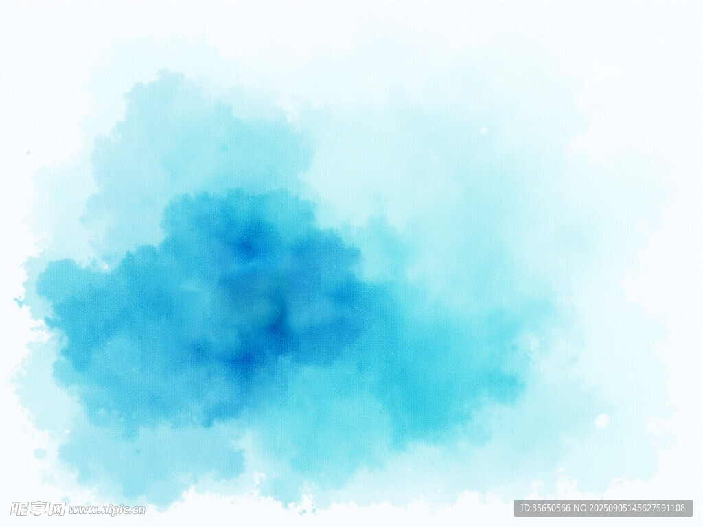 蓝色水彩晕染背景图案