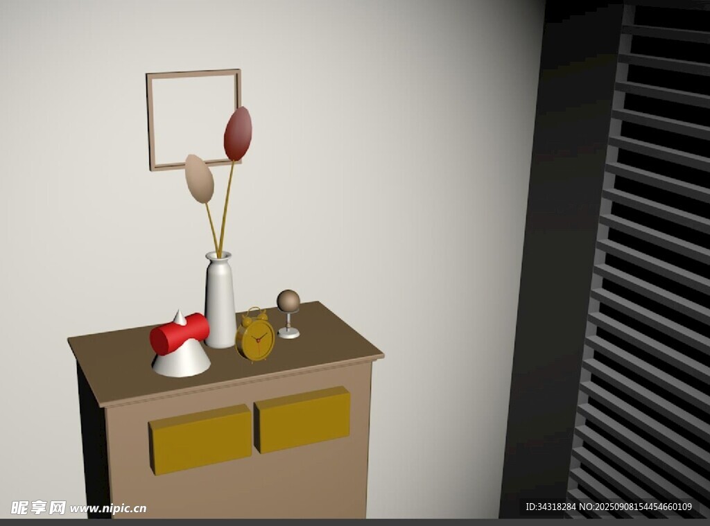 柜子上的简约装饰摆件