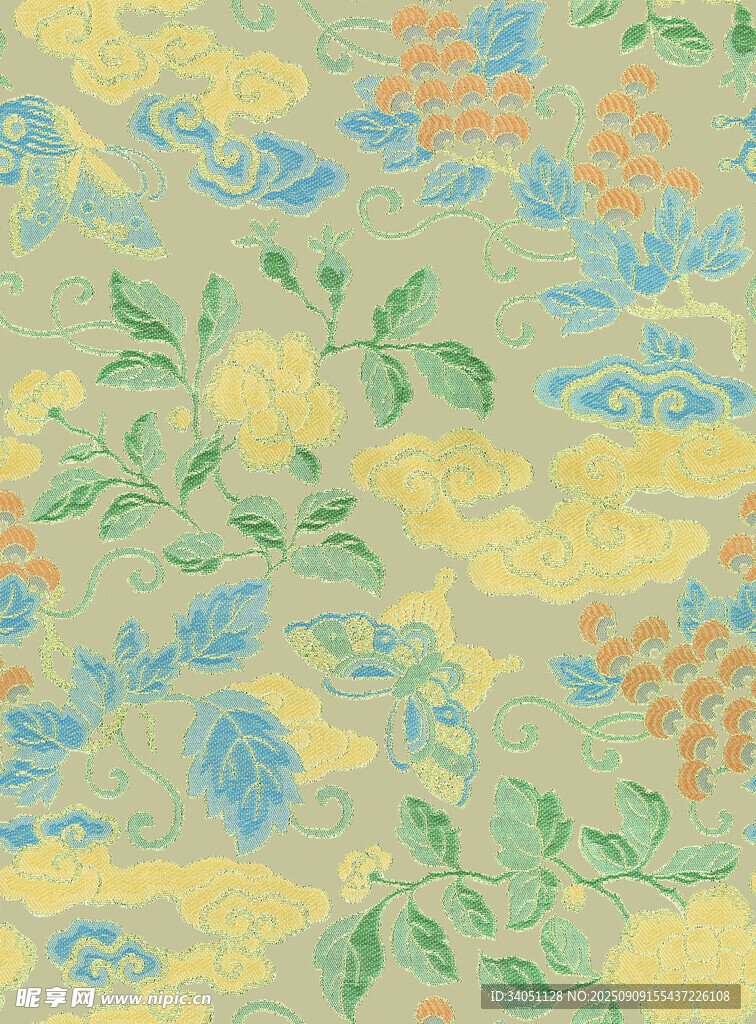 清新花卉图案背景纹理