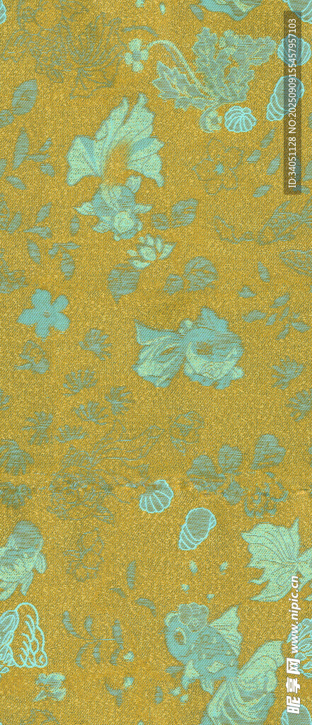 黄绿相间抽象花纹图案