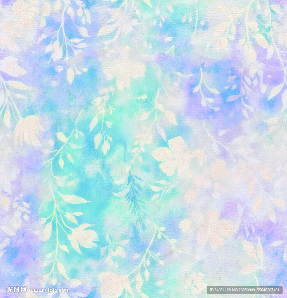 梦幻水彩花卉纹理背景