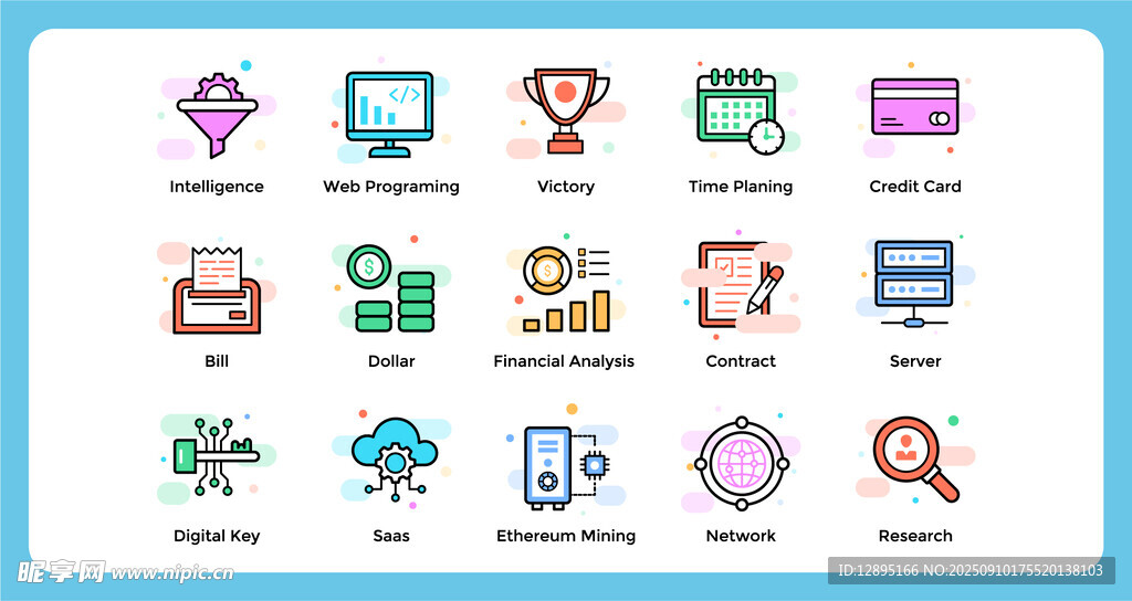 多彩商务办公图标集合