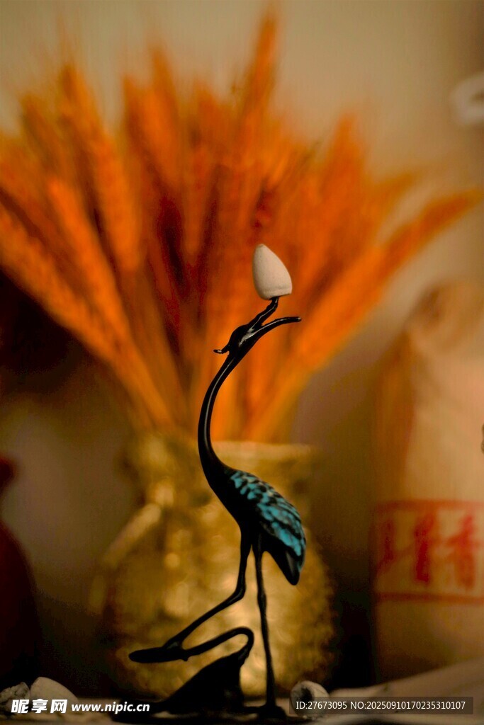 金属仙鹤摆件 艺术感十足