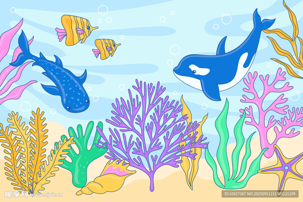 海底世界的多彩海洋生物