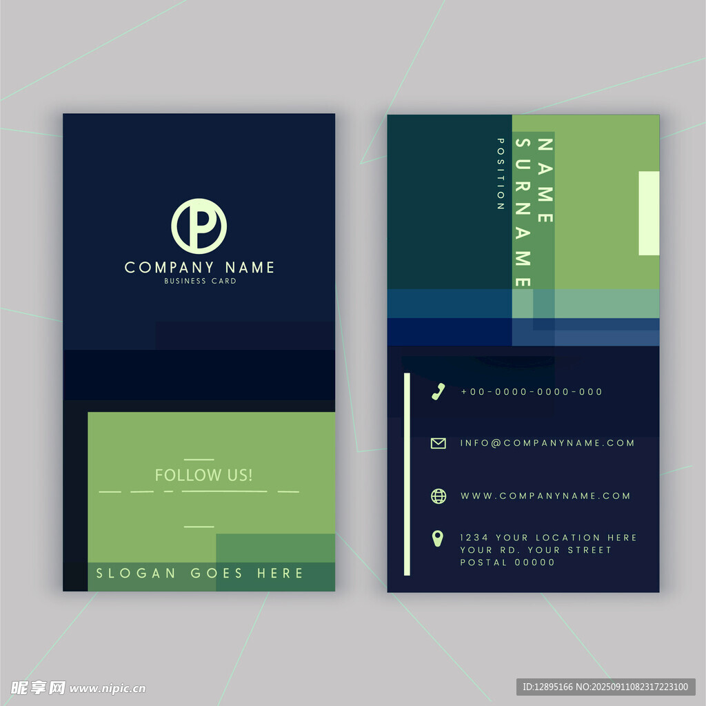 简约商务风格名片设计