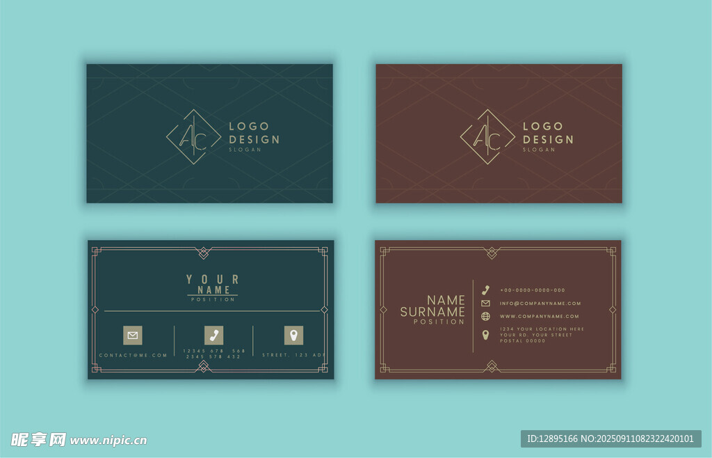 复古风格名片设计展示