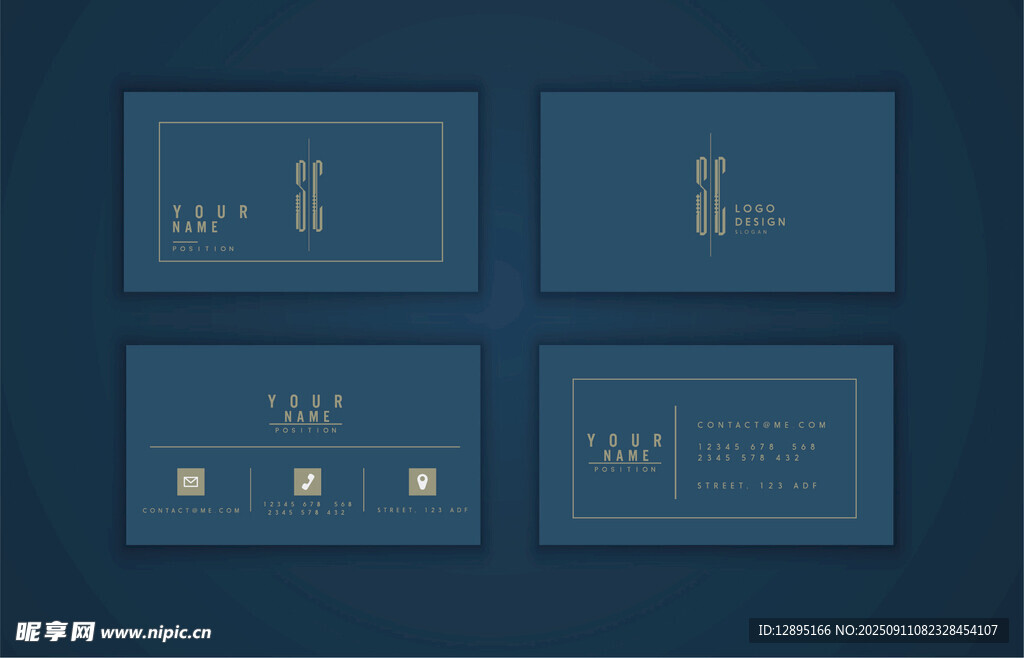 蓝色简洁表单UI设计模板
