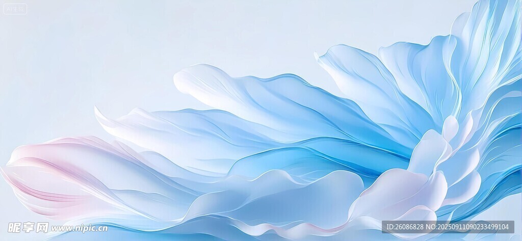 梦幻蓝粉渐变羽毛纹理