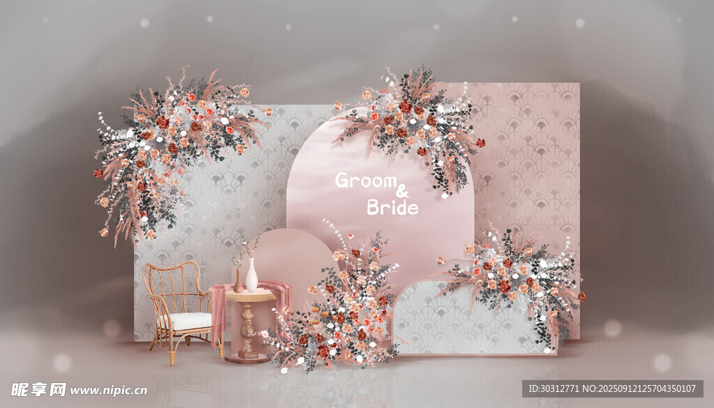 粉色浪漫婚礼装饰布置