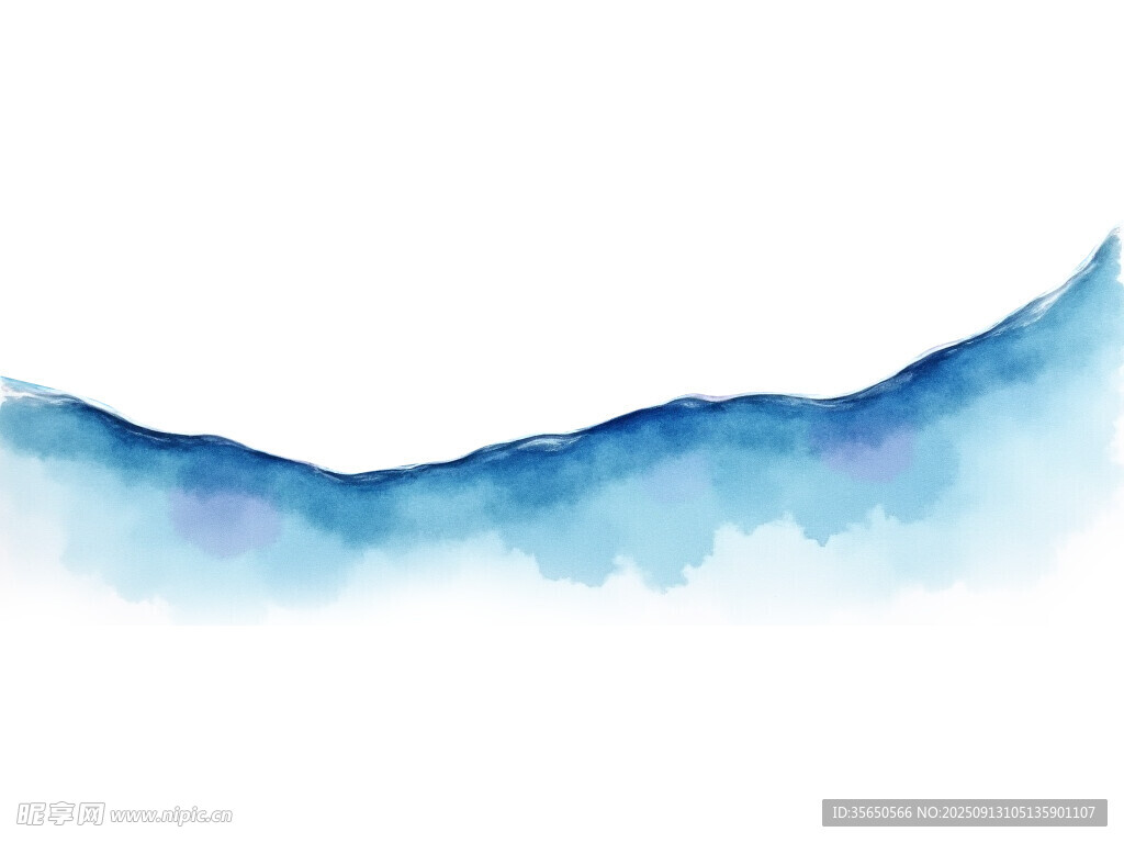 蓝色水彩波浪纹理图案