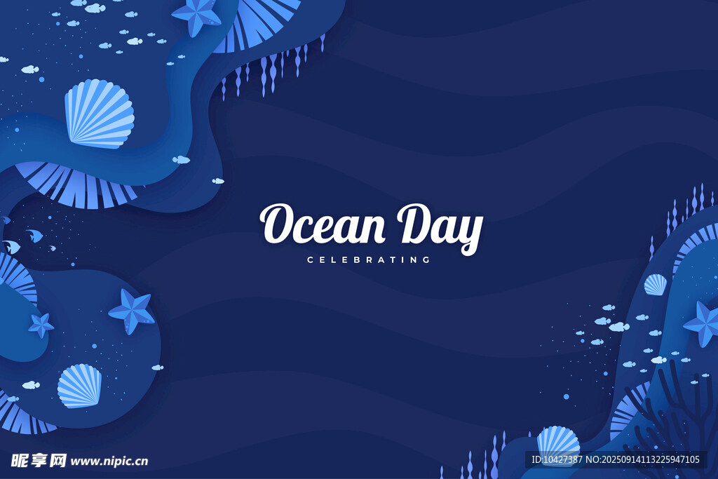 海洋日主题装饰背景图