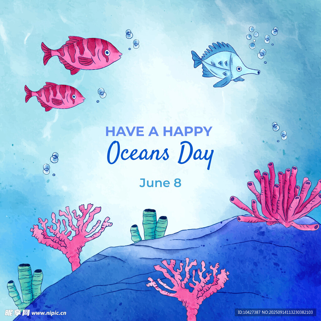 海洋日主题插画