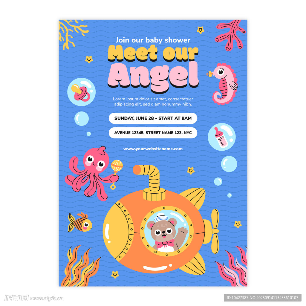 海底天使主题儿童插画