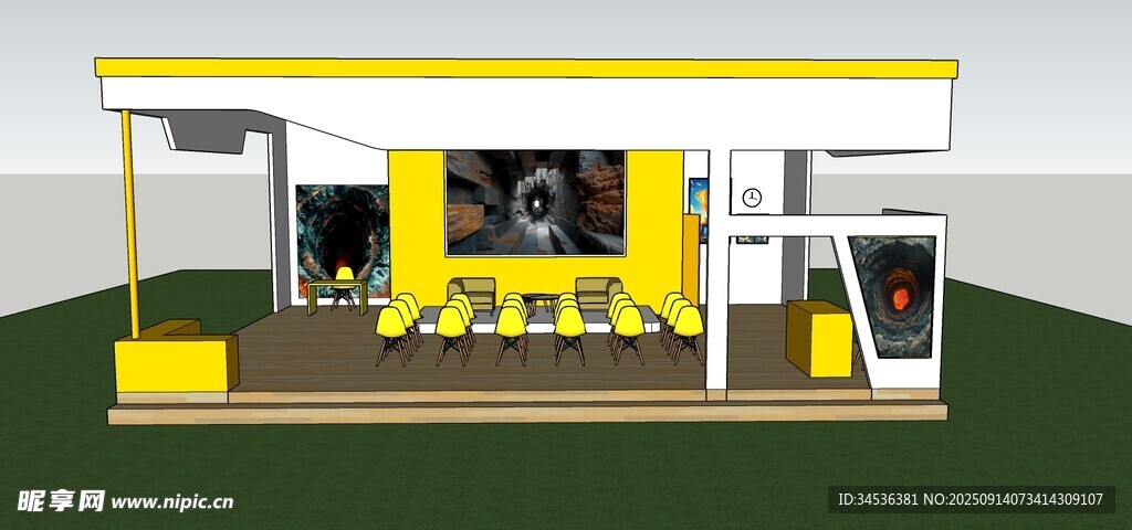 黄色移动会展设计效果图