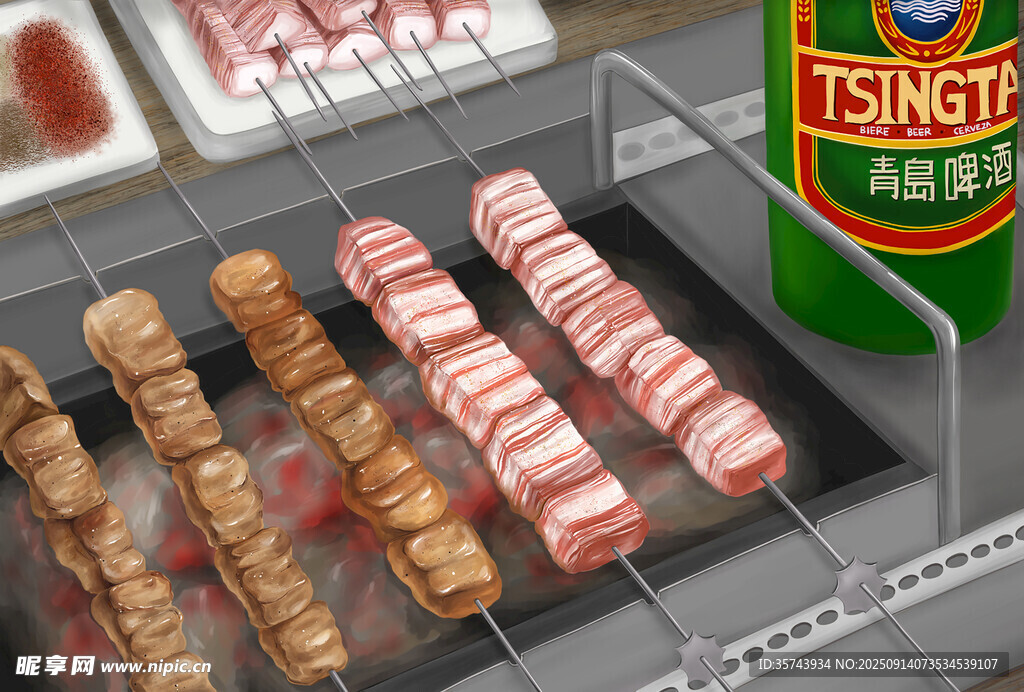 日式烤串与出前一丁泡面