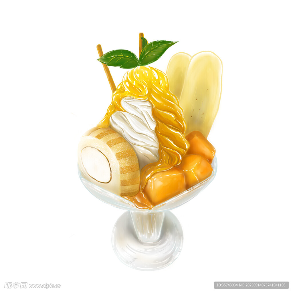 美味水果冰淇淋甜品