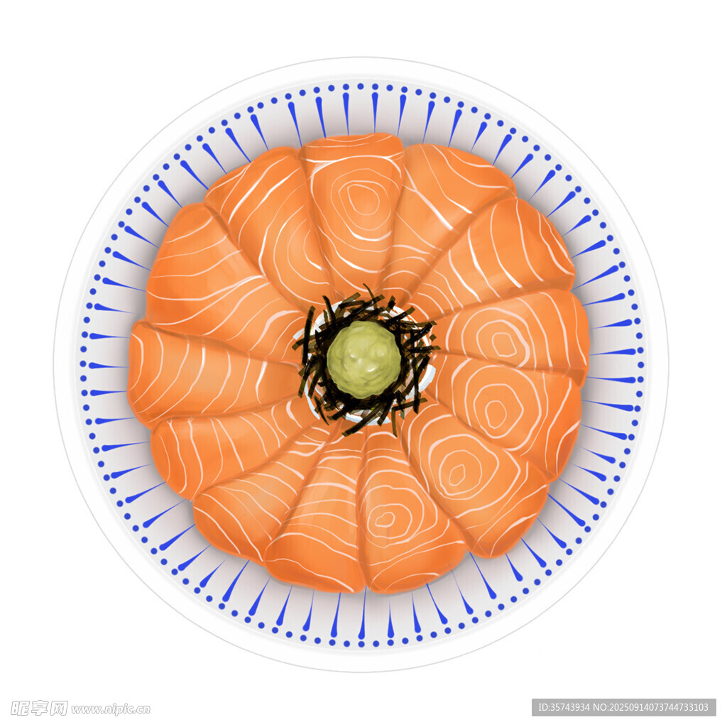 新鲜三文鱼刺身拼盘