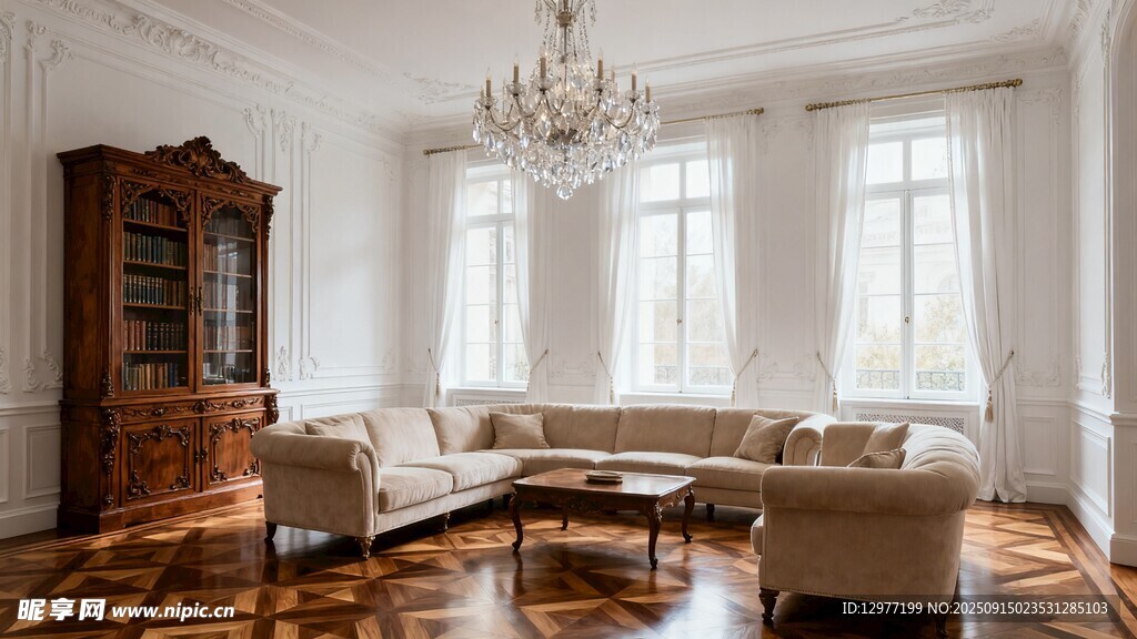 典雅欧式客厅室内场景