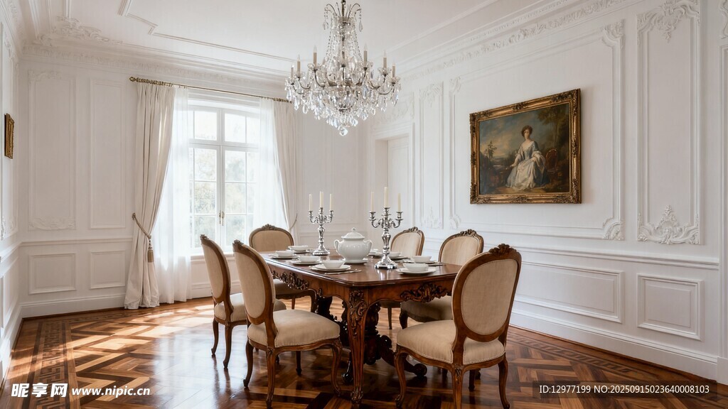 优雅欧式餐厅室内场景