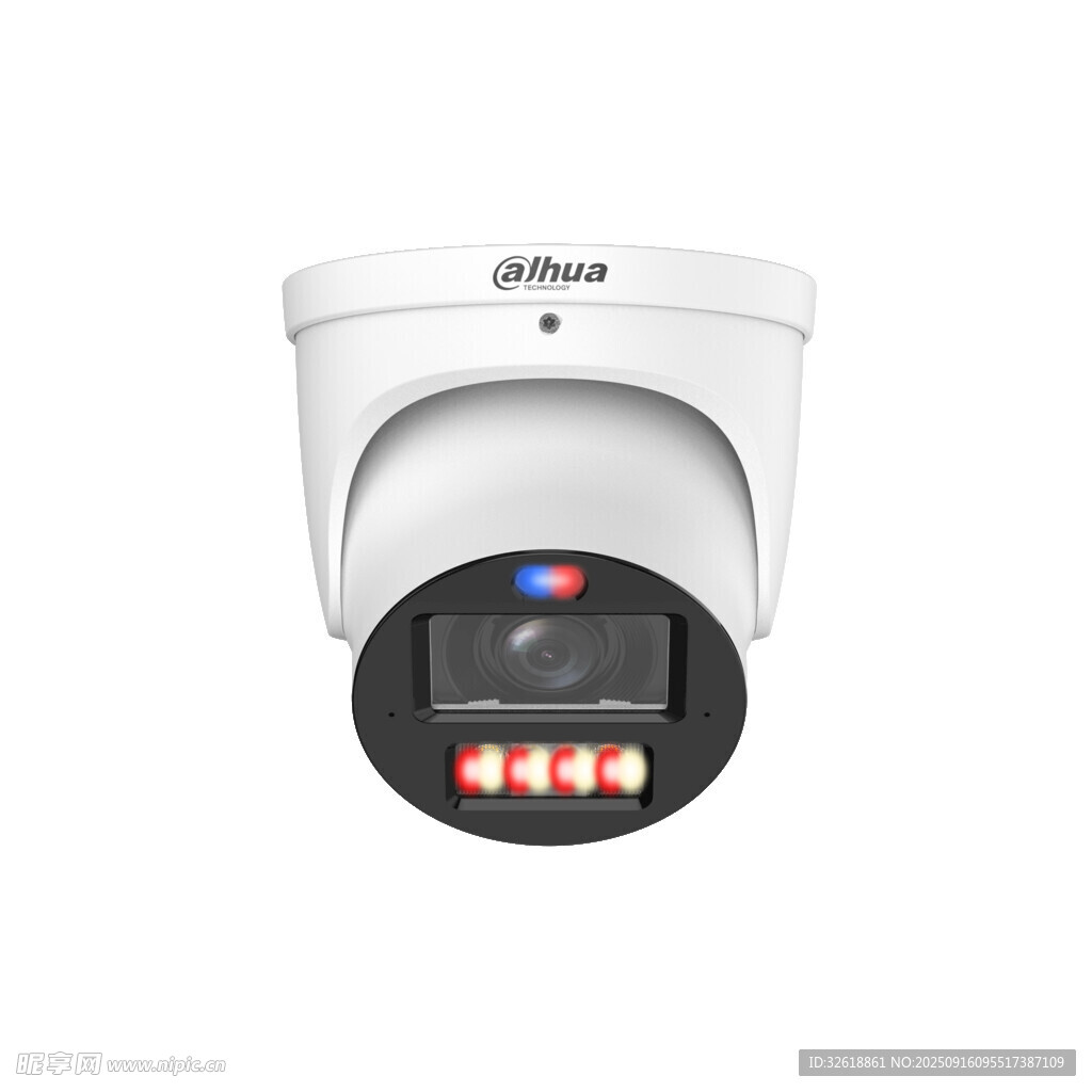 白色半球形监控摄像头