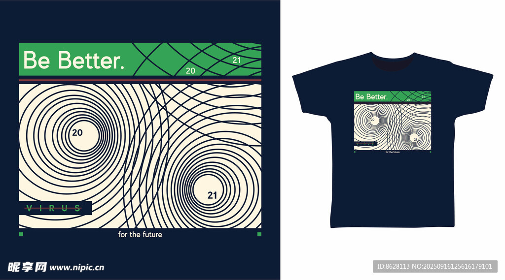 指纹图案T恤设计展示