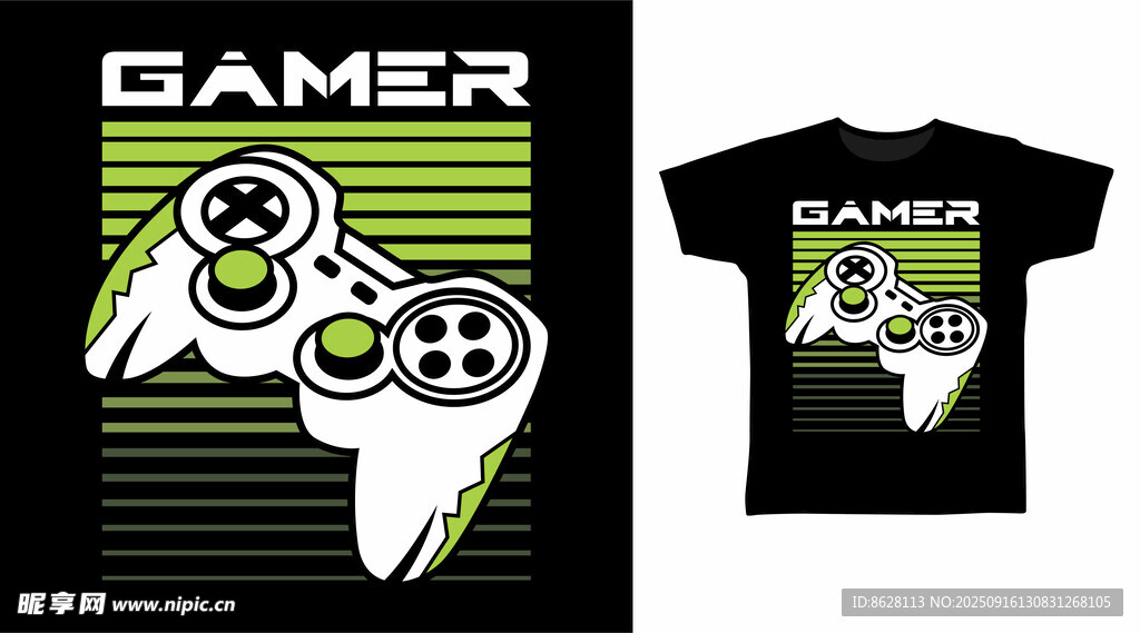 游戏玩家主题T恤设计
