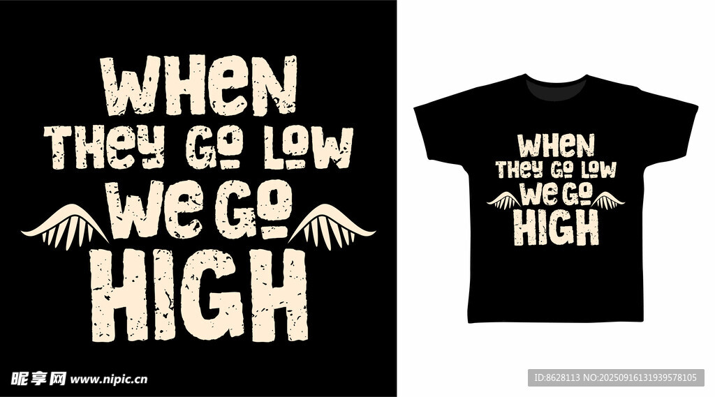 个性英文印花T恤展示