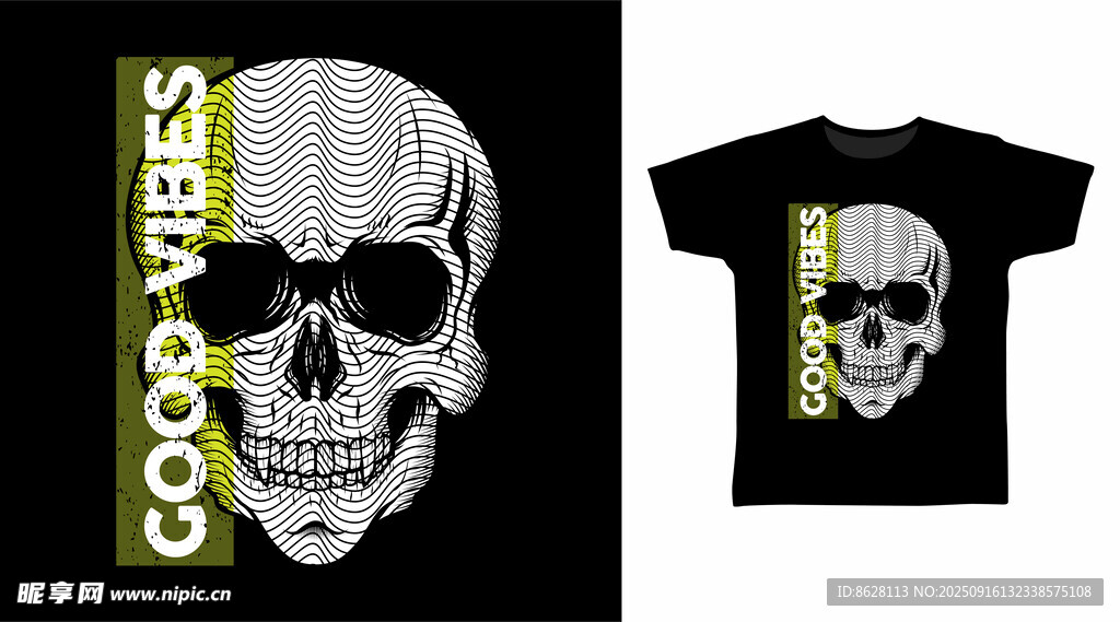 骷髅图案酷炫T恤