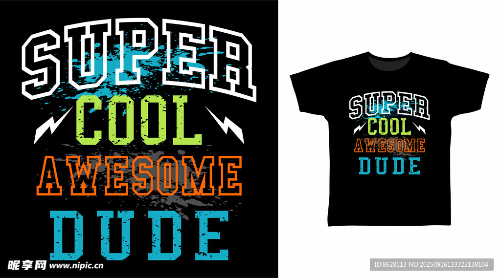 个性酷炫男士T恤展示