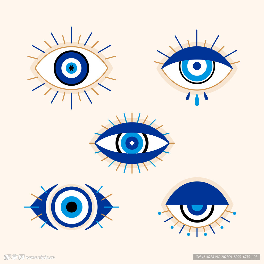 蓝眼睛图案设计元素