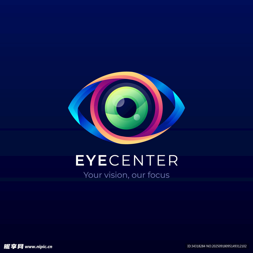 多彩眼球标志设计