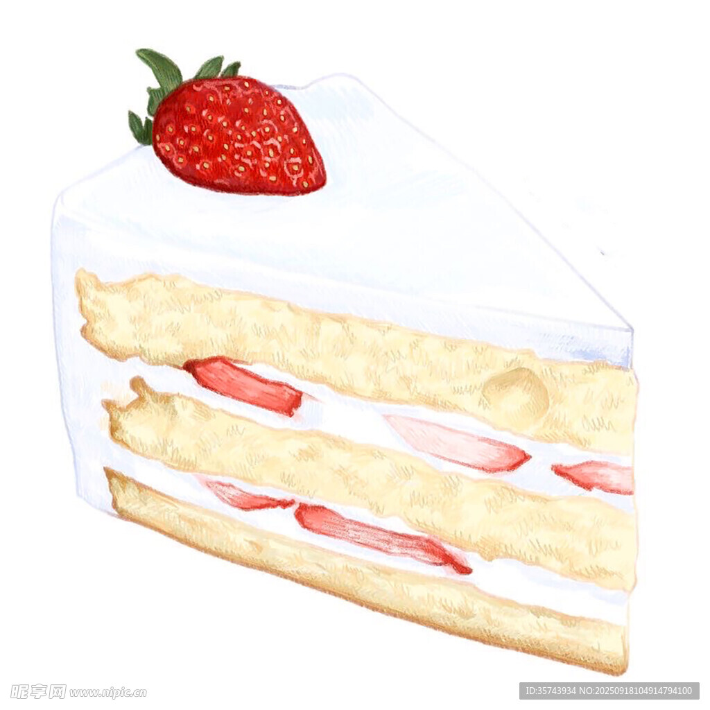 草莓夹心蛋糕切片