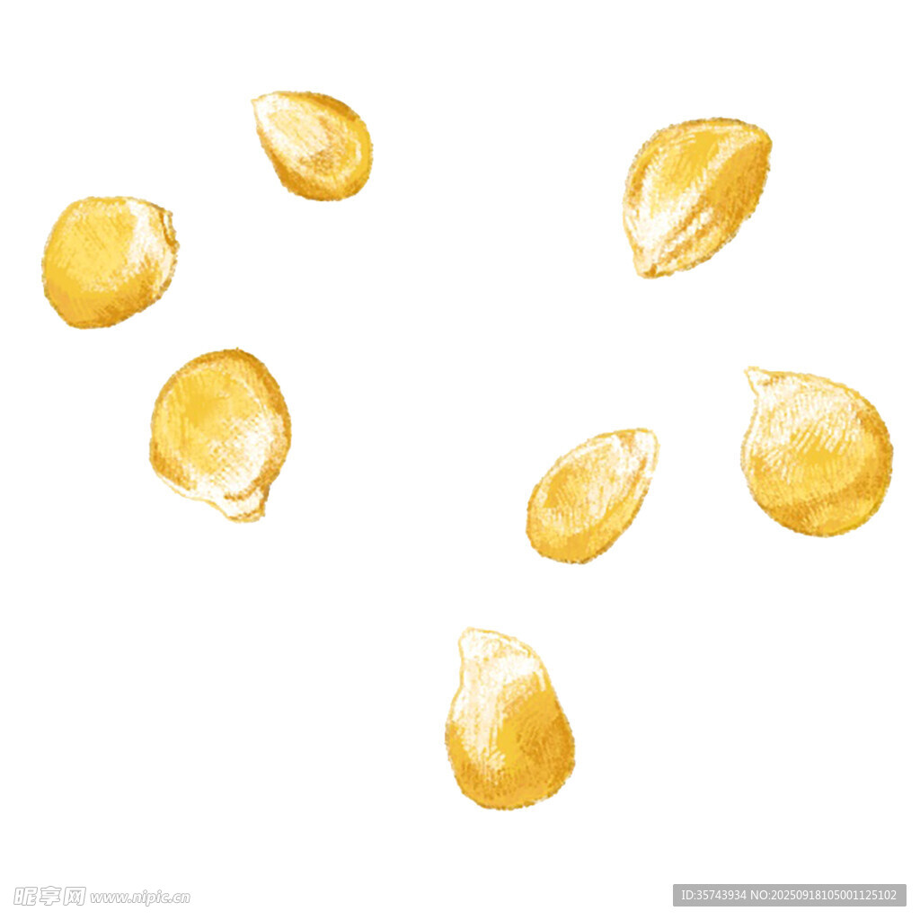 散落的金色玉米粒