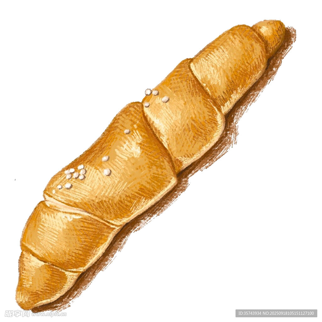 美味牛角面包特写