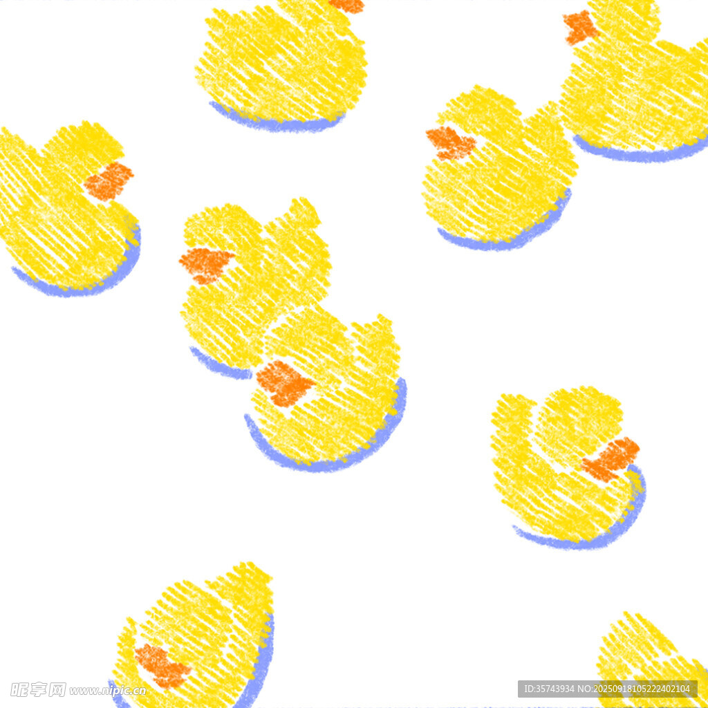 可爱小黄鸭插画图案